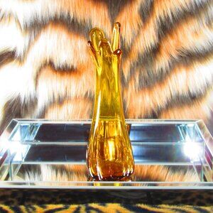 Five Finger Import Amber Swung Glass Vase